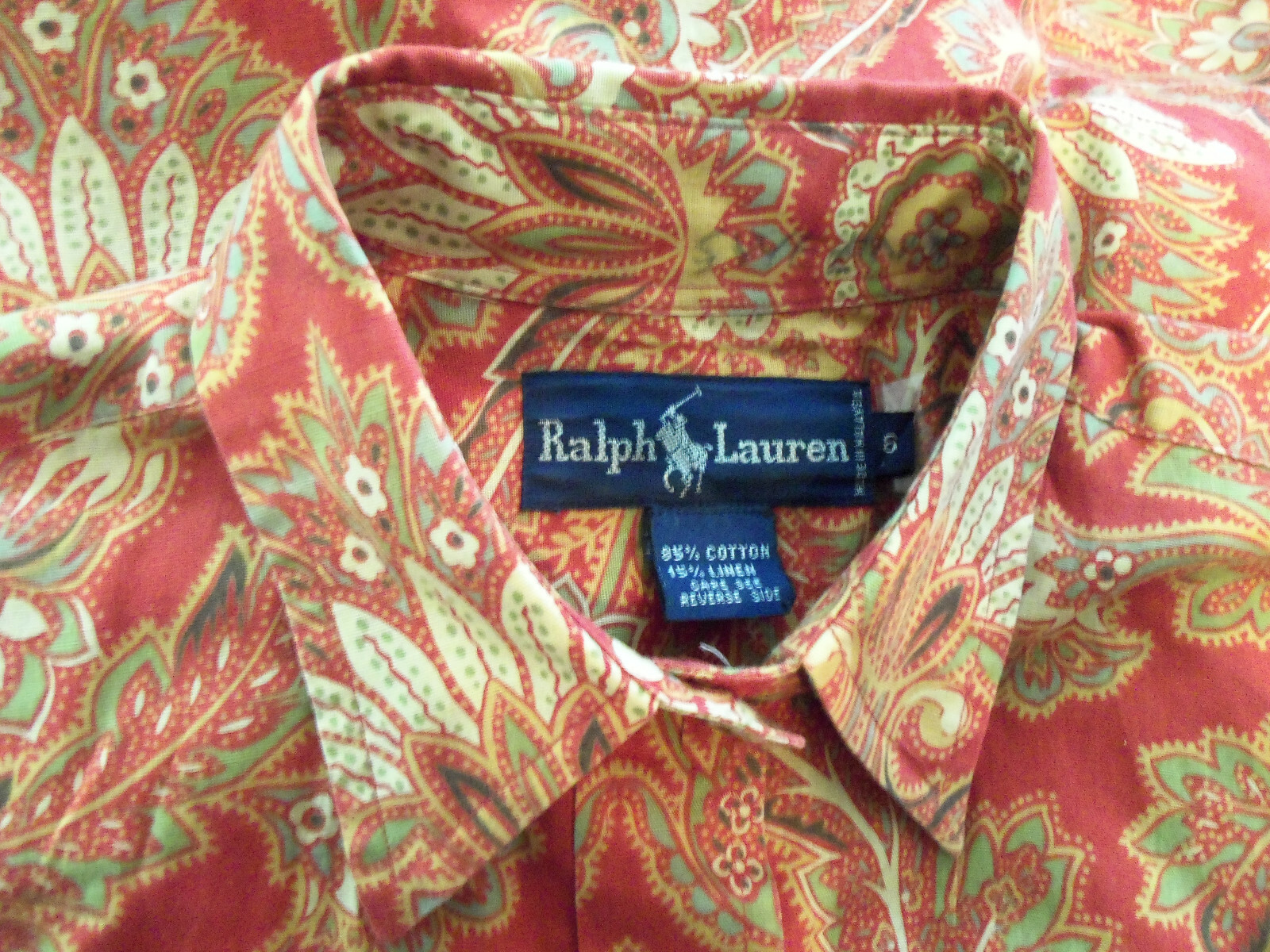 Vintage Ralph Lauren Classics Rust Red Multicolor Paisley Long Sleeve Shirt – 6