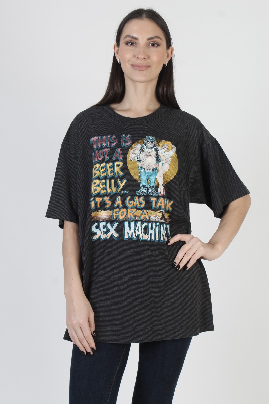 Vintage Harley Davidson Sex Machine T Shirt Biker Beer Belly Motorcycle Tee XL