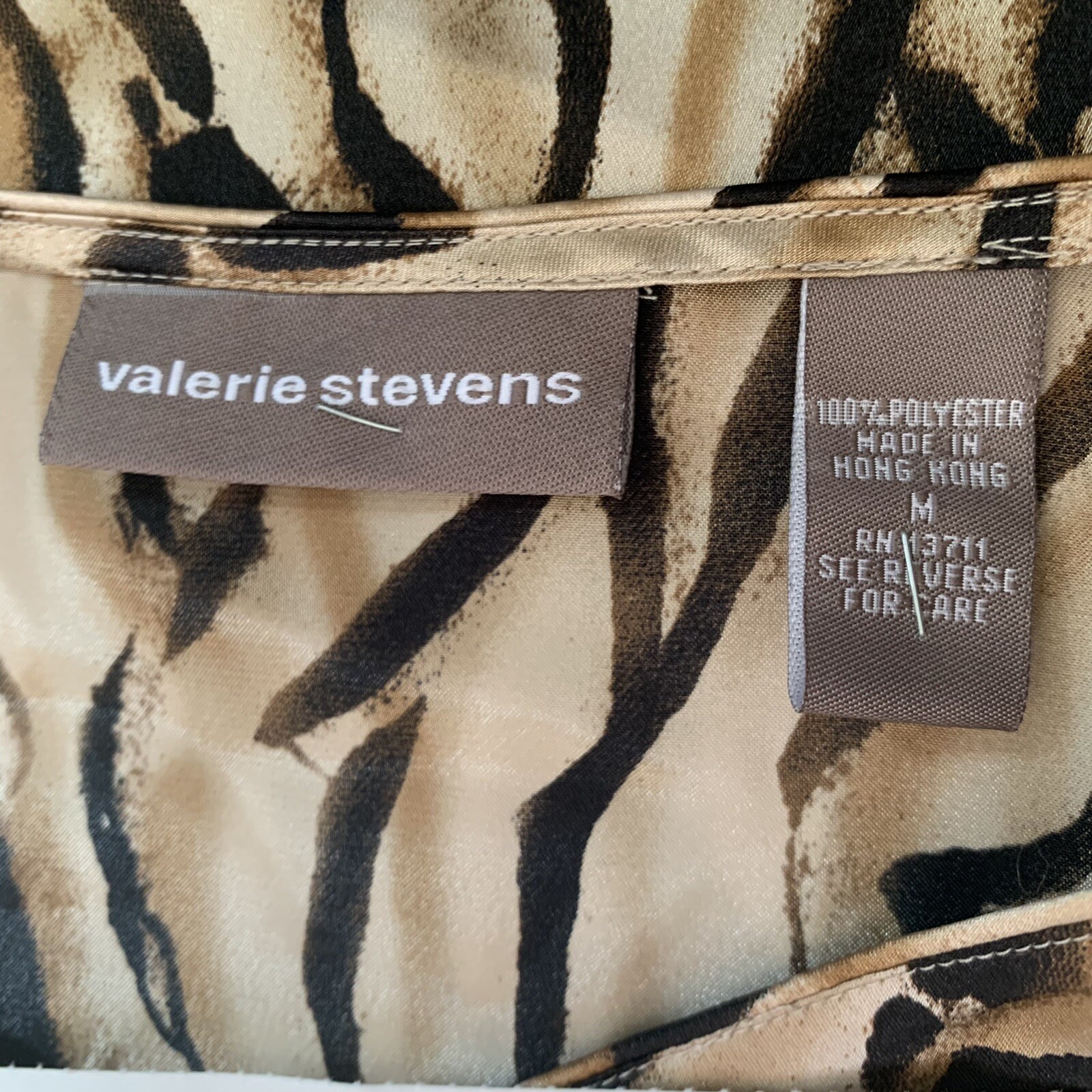 Valerie Stevens Animal Print Maxi Dress sz M Caftan Resort Glam VINTAGE BP34