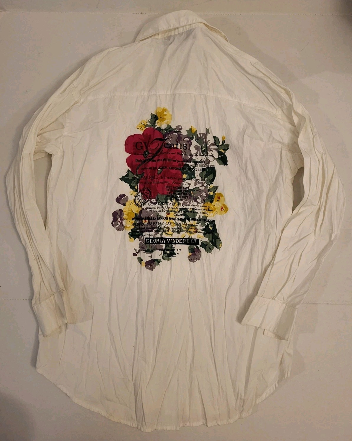 Gloria Vanderbilt Sz S Original ART Lithograph Wearable GV Tunic Abstract Print