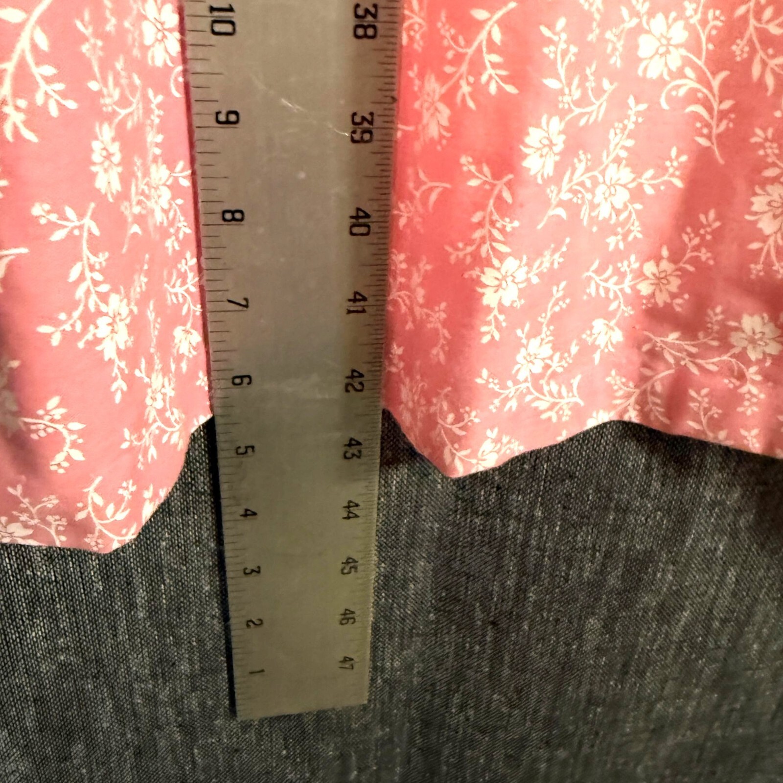Vintage Its A Charm Pink Floral Nightgown 38-40 X Cotton Blend Made In USA