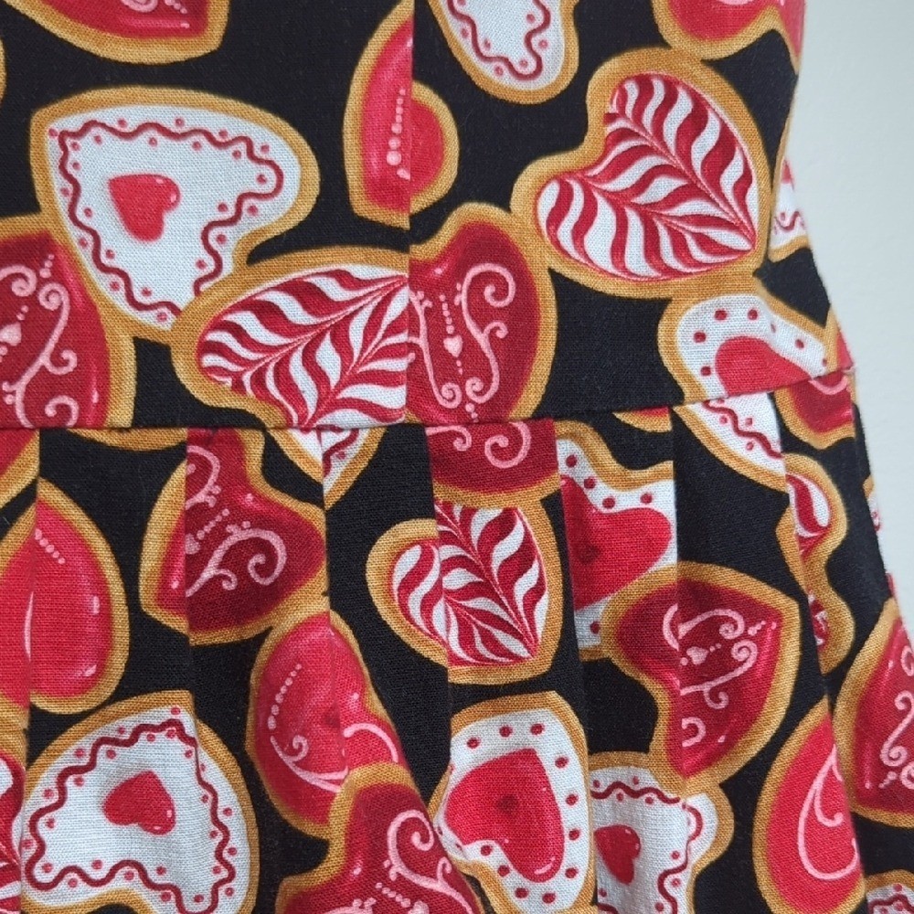 Vtg Style Fervour Modcloth Heart Cookie Dress Valentine’s Day Retro Pinup Med Lg