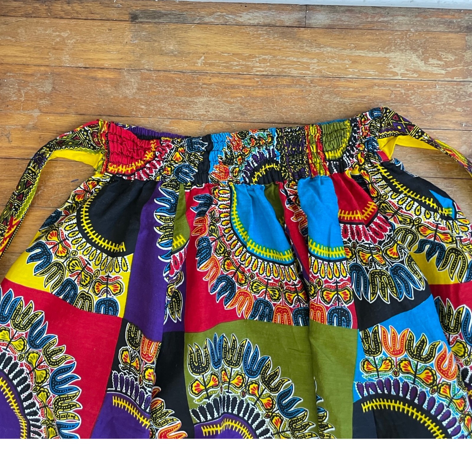 Vintage Cotton Maxi Skirt Size S/M/L 27-31″ Waist 1990s Mixed Print Wide Cut