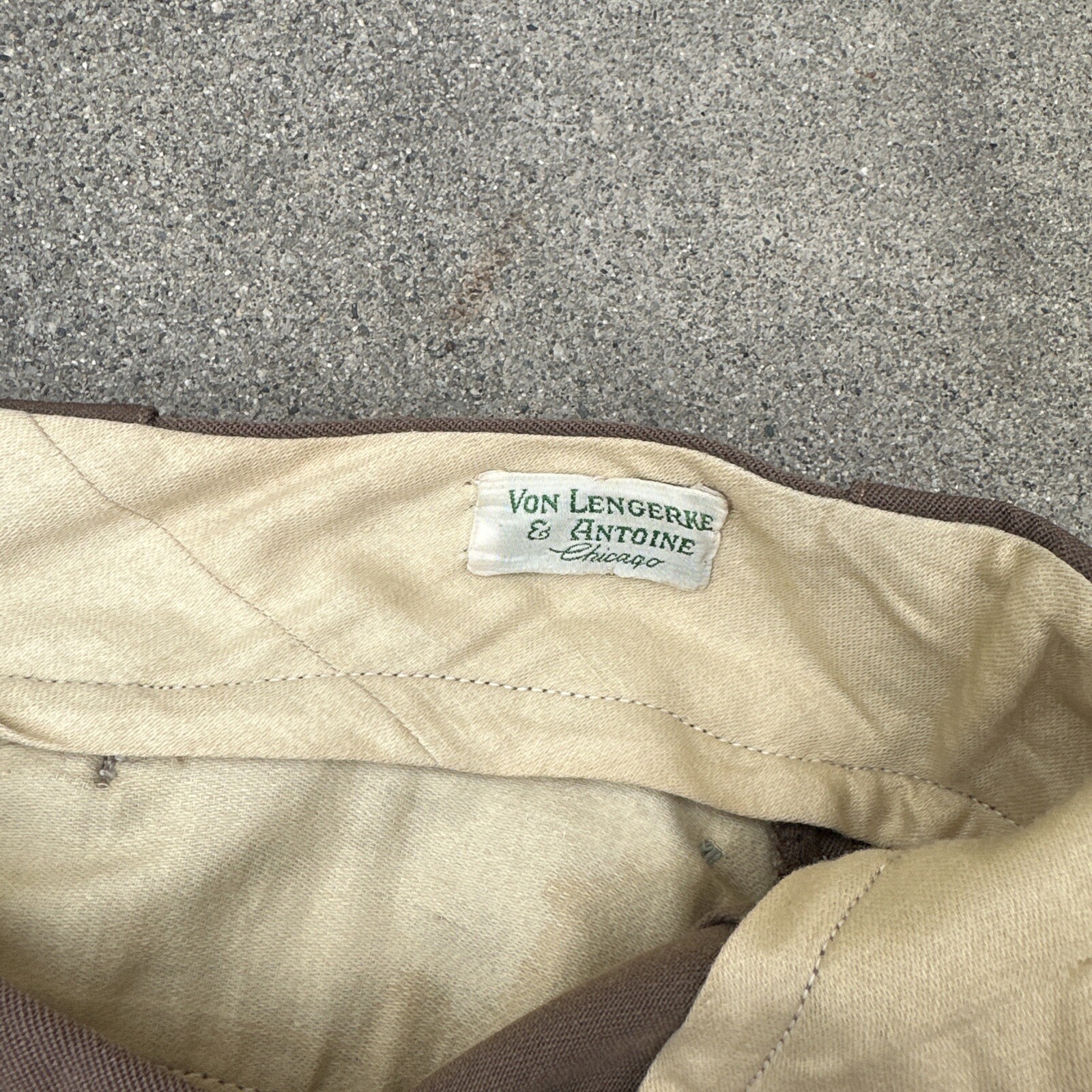 Vintage 1930s 1940s Brown Side Zip Pants Trousers Sportswear High Waisted
