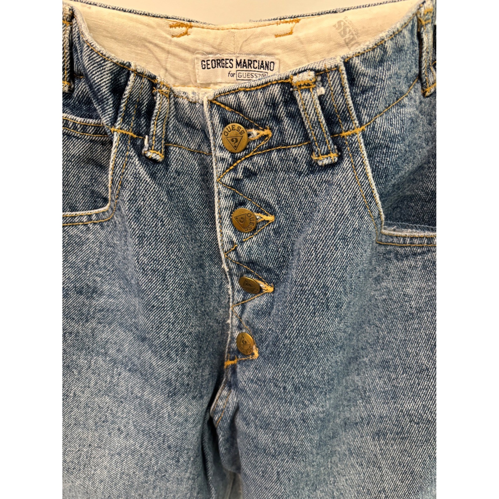 Georges Marciano for Guess Vintage High Waisted Tapered Button Fly Jeans Blue 29