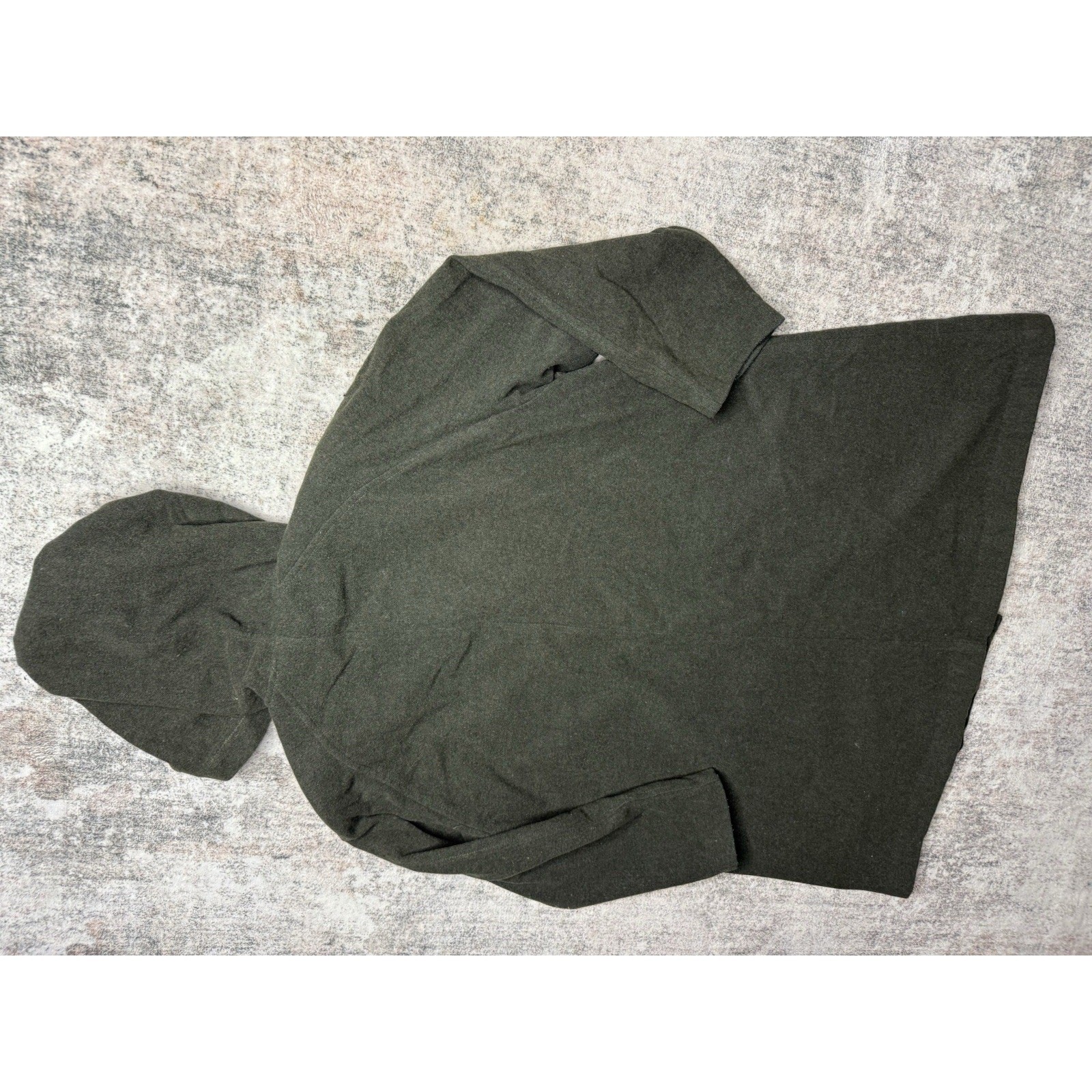 Vintage 70’s Women’s Green Wool Coat Hooded XL Wool Cashmere Trapeze