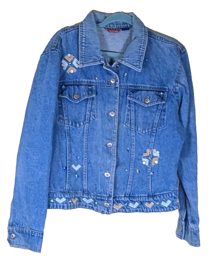 Vintage Y2K Agapo Women’s Denim Jacket XL Blue Southwestern Jacket