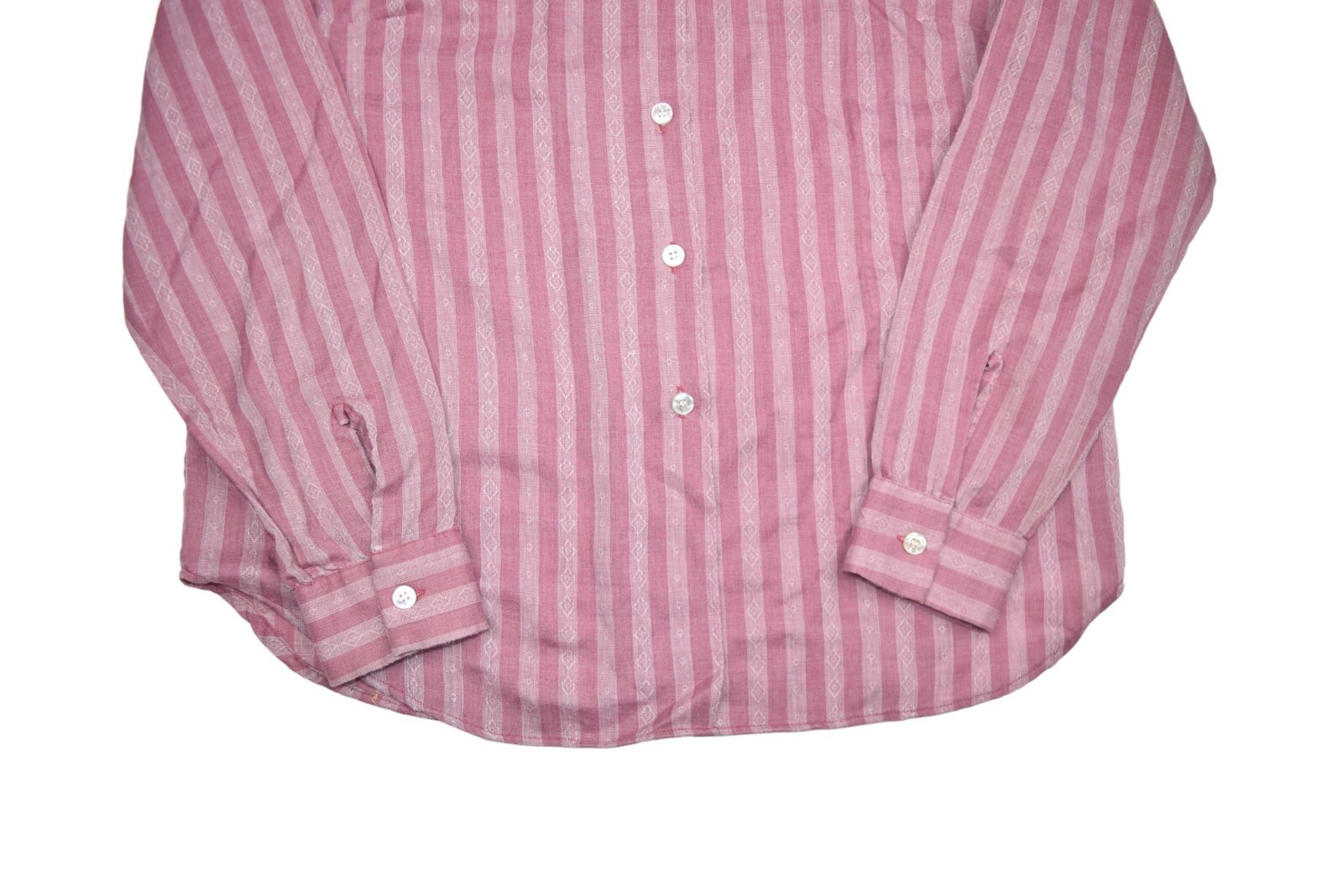 Vintage Loop Collar Shirt Womens L 36 Purple Striped Western Jeanie Blue Bell