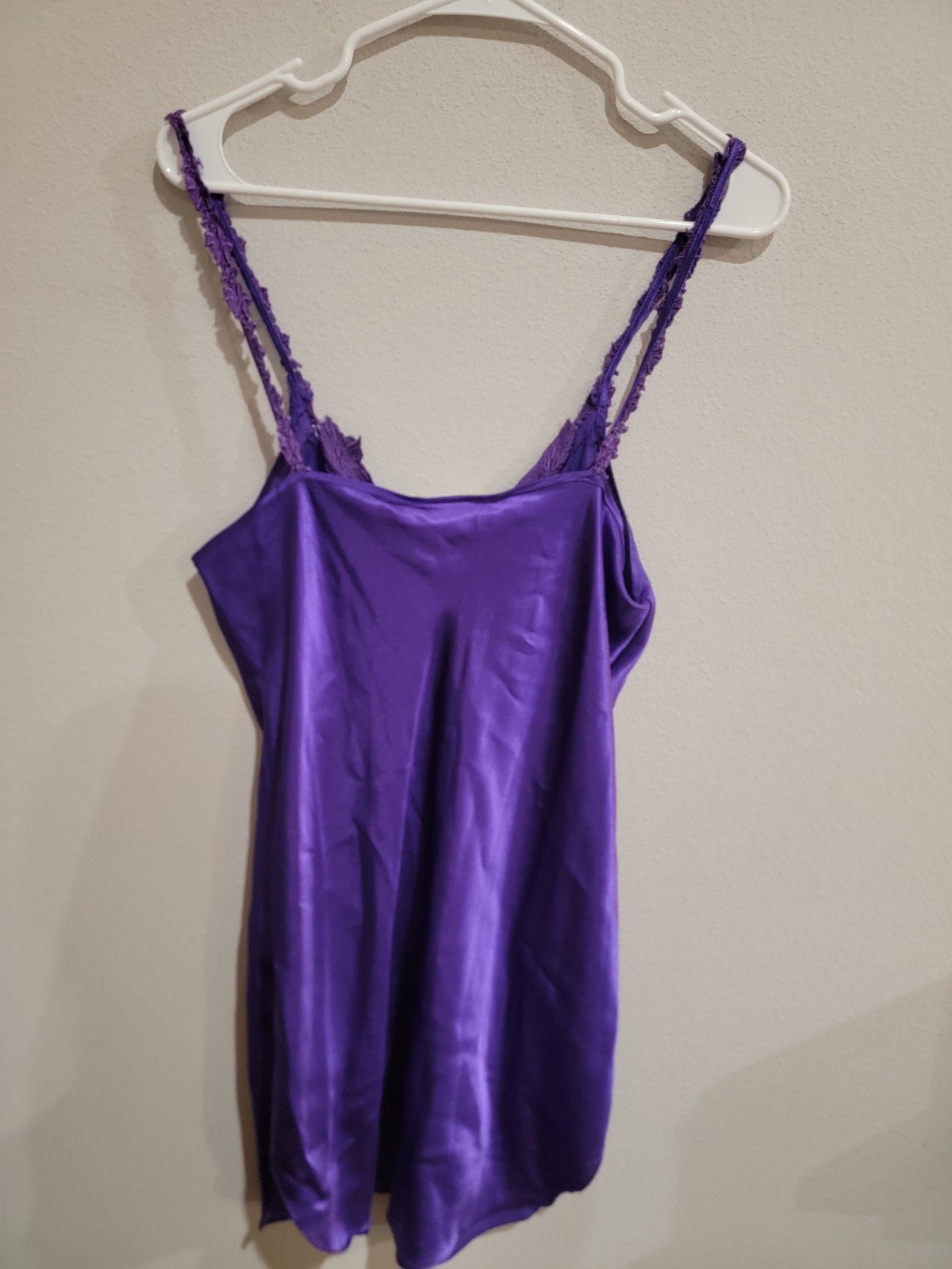 Inner Most Purple Camisole Chemise Nightgown Satin Feel USA Made Sz M Vintage