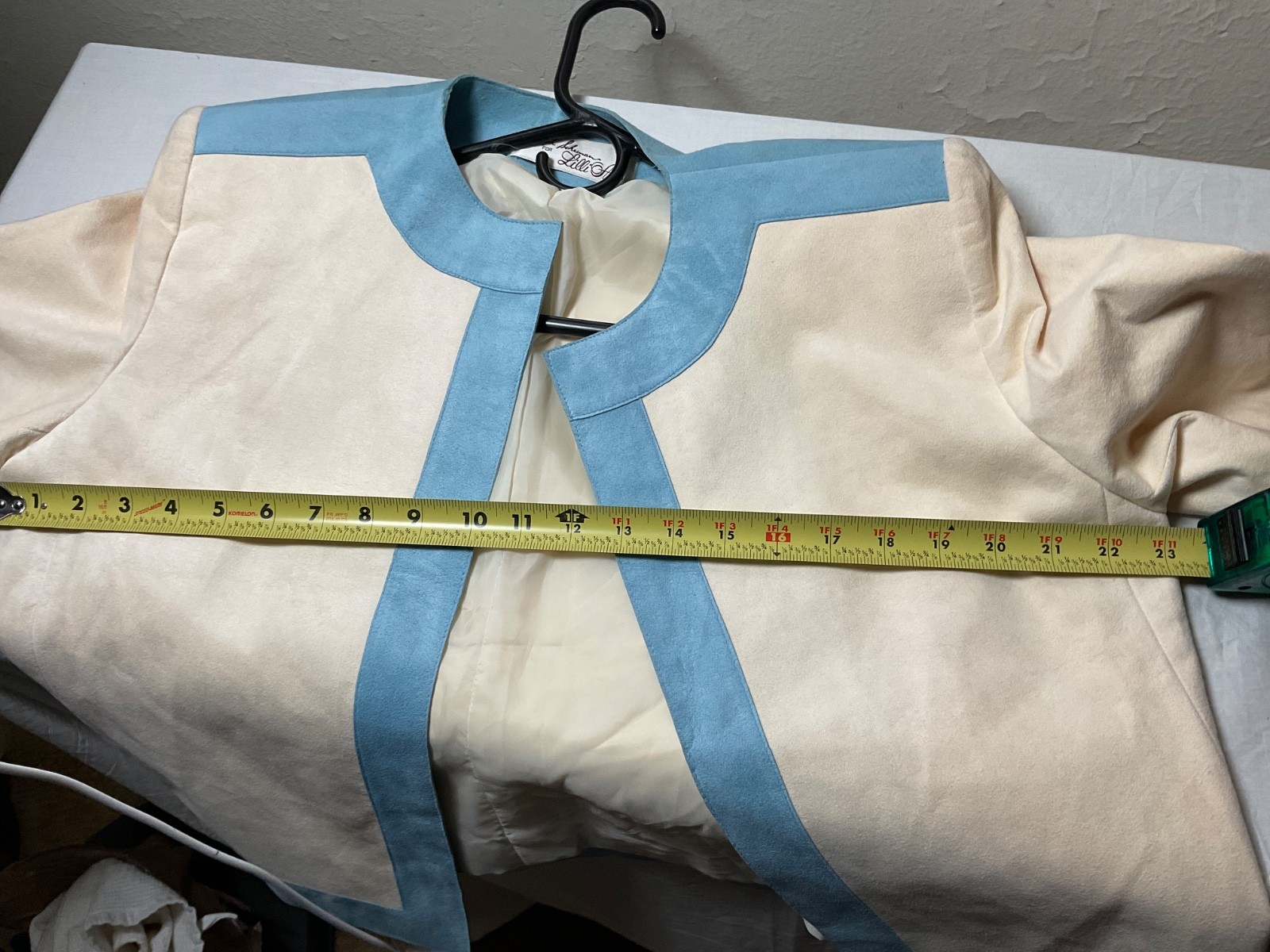 Vintage Lilli Ann Adolph Schuman Career Jacket Ultrasuede Blue/Cornflower Trim