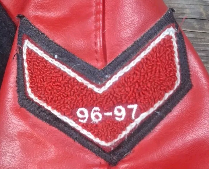 2 VTG DeLong Varsity Jackets Trinity Trojans Texas Gymnastics Sz XS Red Black