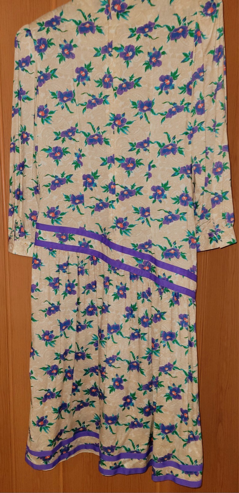 Vintage 1980’s Natalie Floral Rayon Dress Shoulder Pds 3/4 #Sleeves Sz/ 8