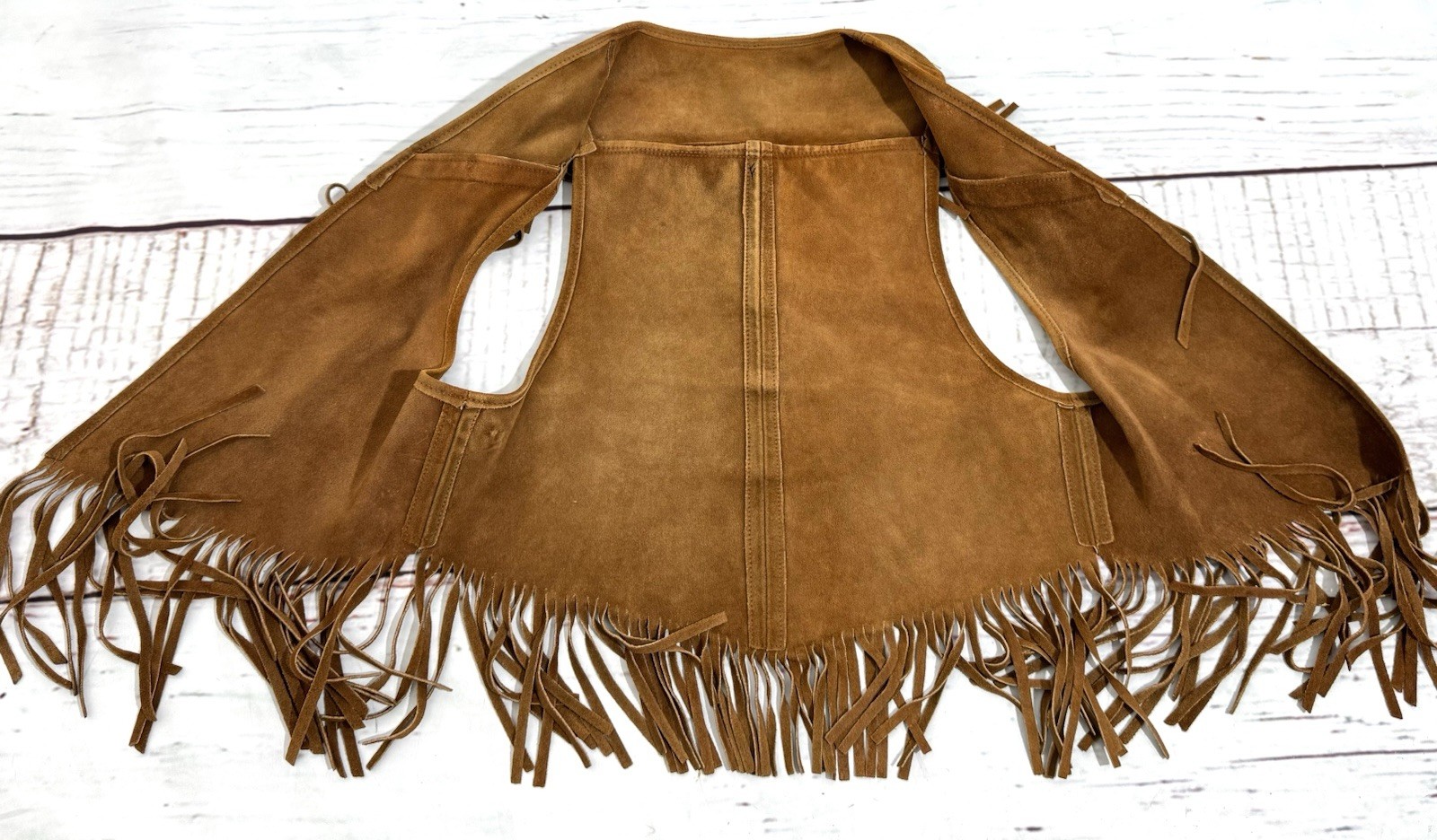 Suede Leather Vest Fringe Western Hippie motorcycle costume vintage native