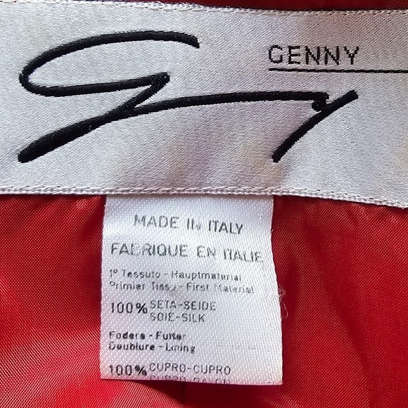 Vintage Gianni Versace for Genny 100% Silk Red Baroque Blazer Jacket