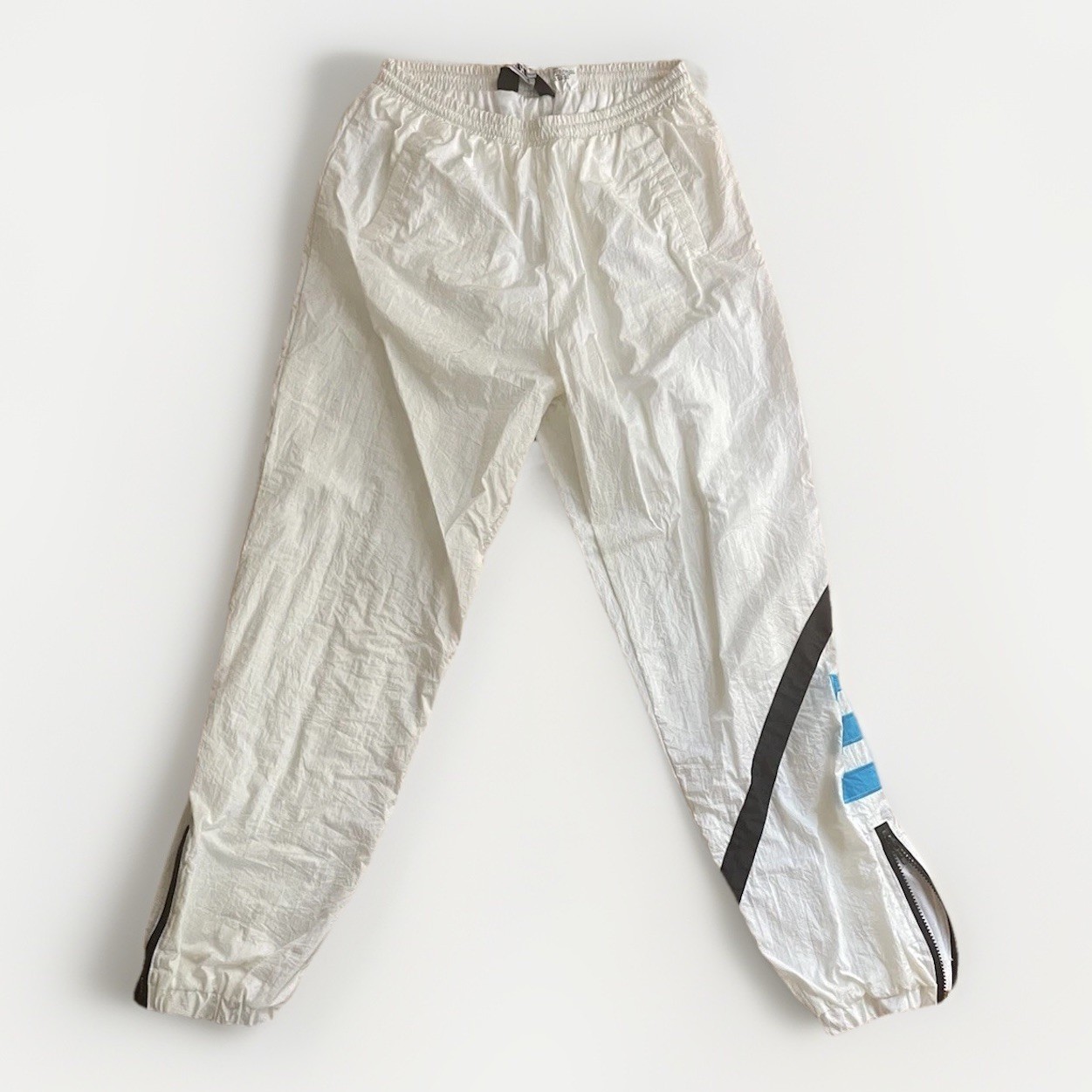 Vintage 90s IZZI Sport Windbreaker Tracksuit White Nylon Colorblock Retro L