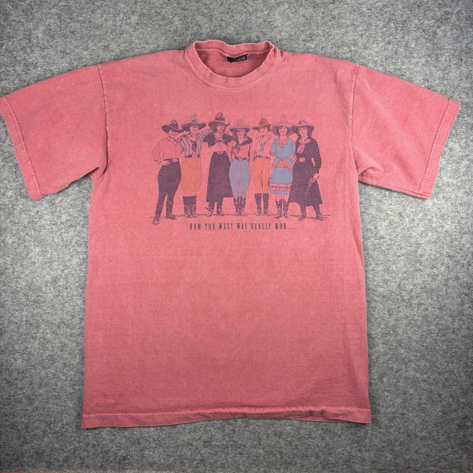 Vintage Cowgirl Shirt How The West Was Really Won Western T-Shirt Large USA Made