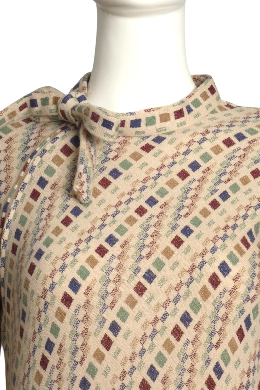 PIERRE CARDIN HAUTE COUTURE – 1980 Wool Knit Hoop Dress, Size-4