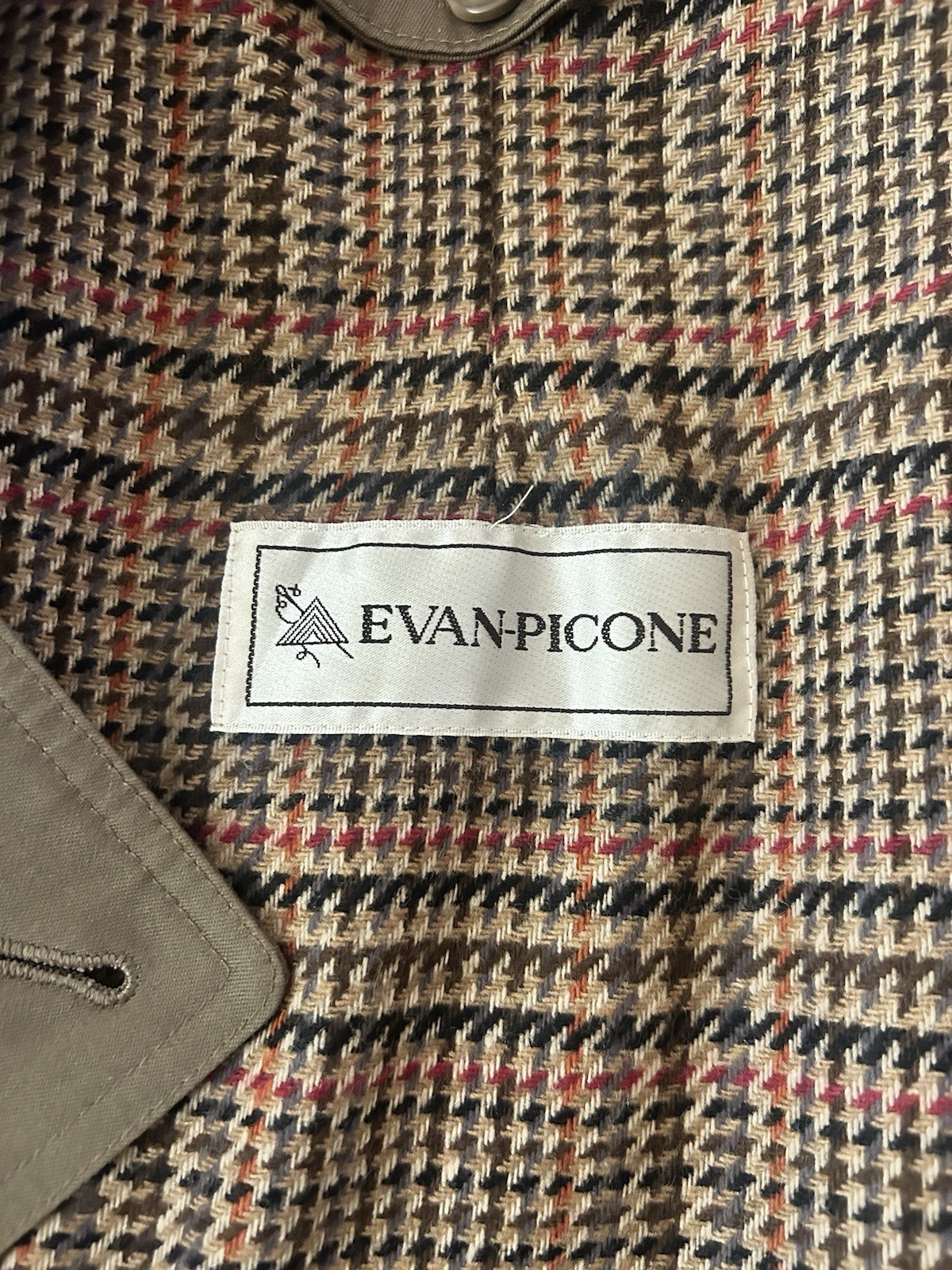 VTG Evan Picone Trench Coat Brown Removable Wool Blend Liner M/L Double Breasted