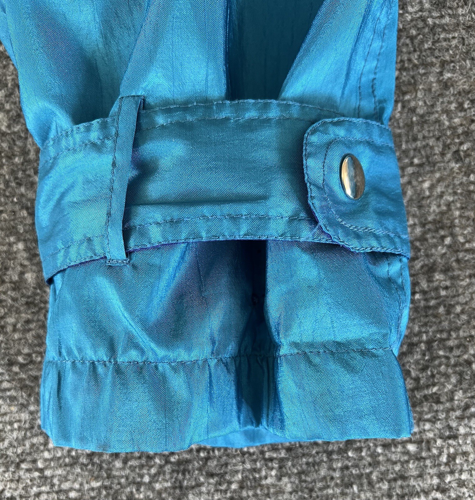 Maggie Sport Womens L VTG 90s Windbreaker Raincoat Blue Purple Zip Hooded