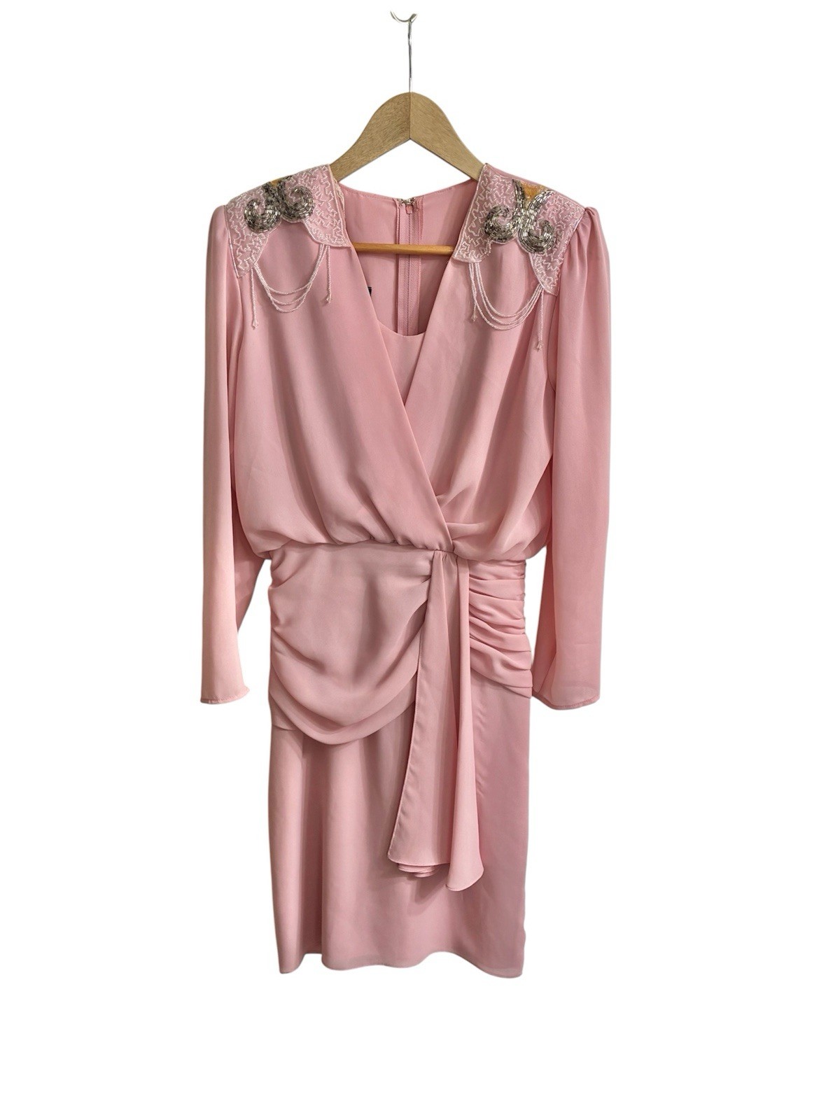 Vintage 80s Taurus Nites Petites Size 8 Pink Dress Beads 80s Party Costume