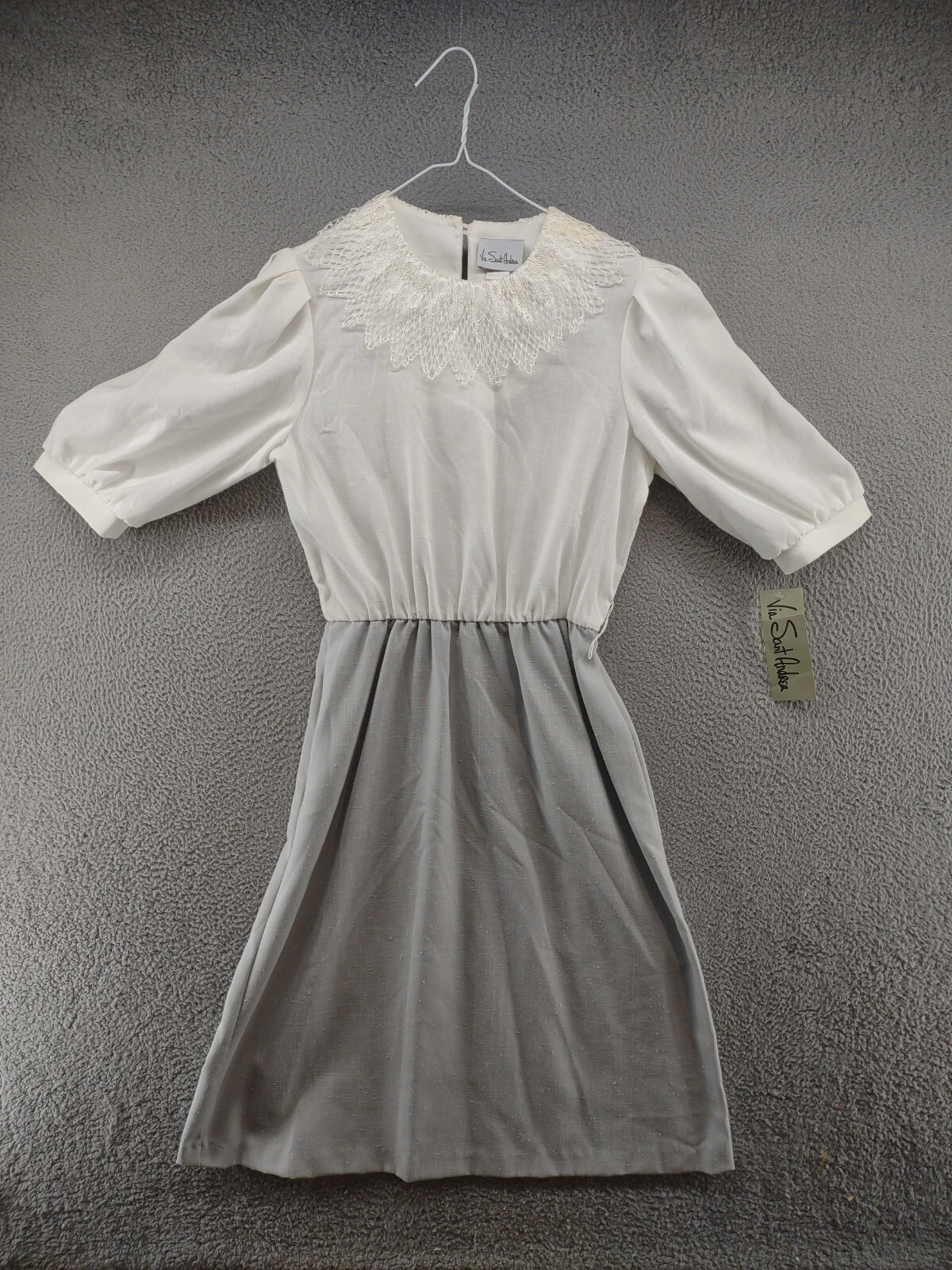 Vintage Prairie Retro Short Sleeve Shirt Long Dress Via Sant Andrea Size 16 NEW