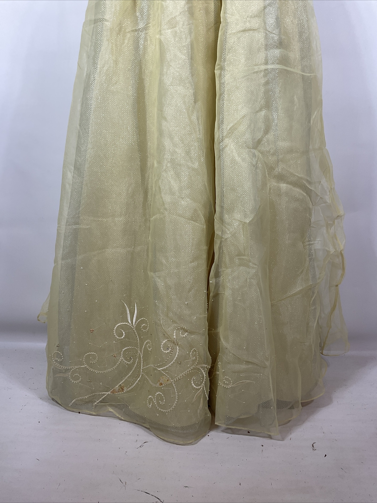 NWT Mike Benet Formals Sz 8 Yellow Dress Gown Pageant Cinderella Corset Prom NEW