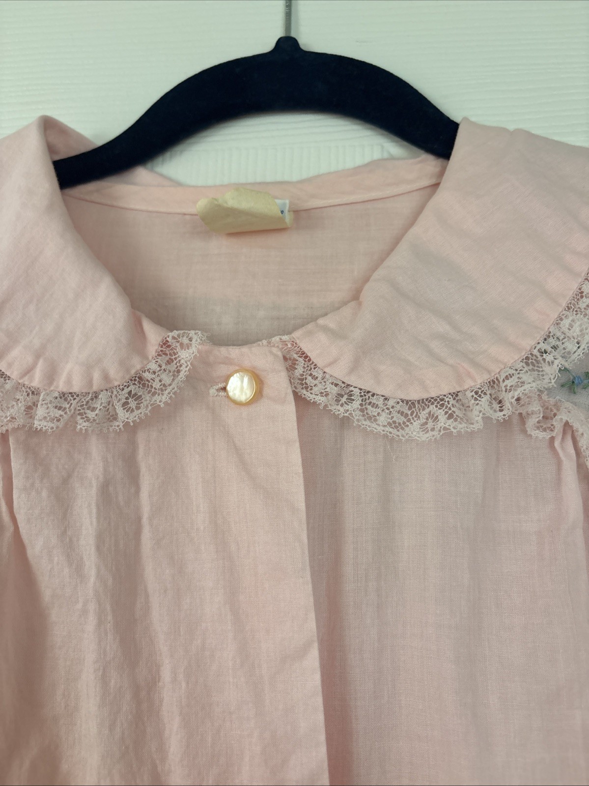 Vintage 100% Cotton Light Pink Charmode House Dress Sz L