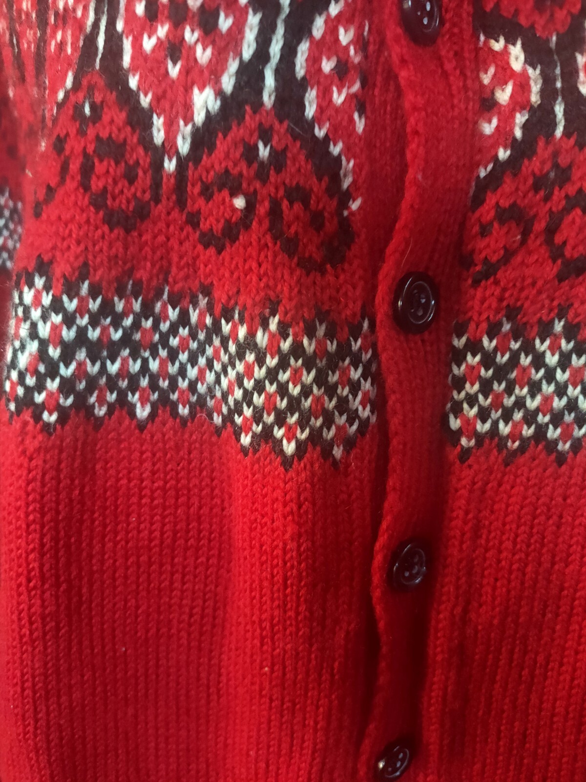 Denmark Made Vintage Cardigan Jumper Hand Knit Paul Mage Fair Isle 60’s, 90 cm