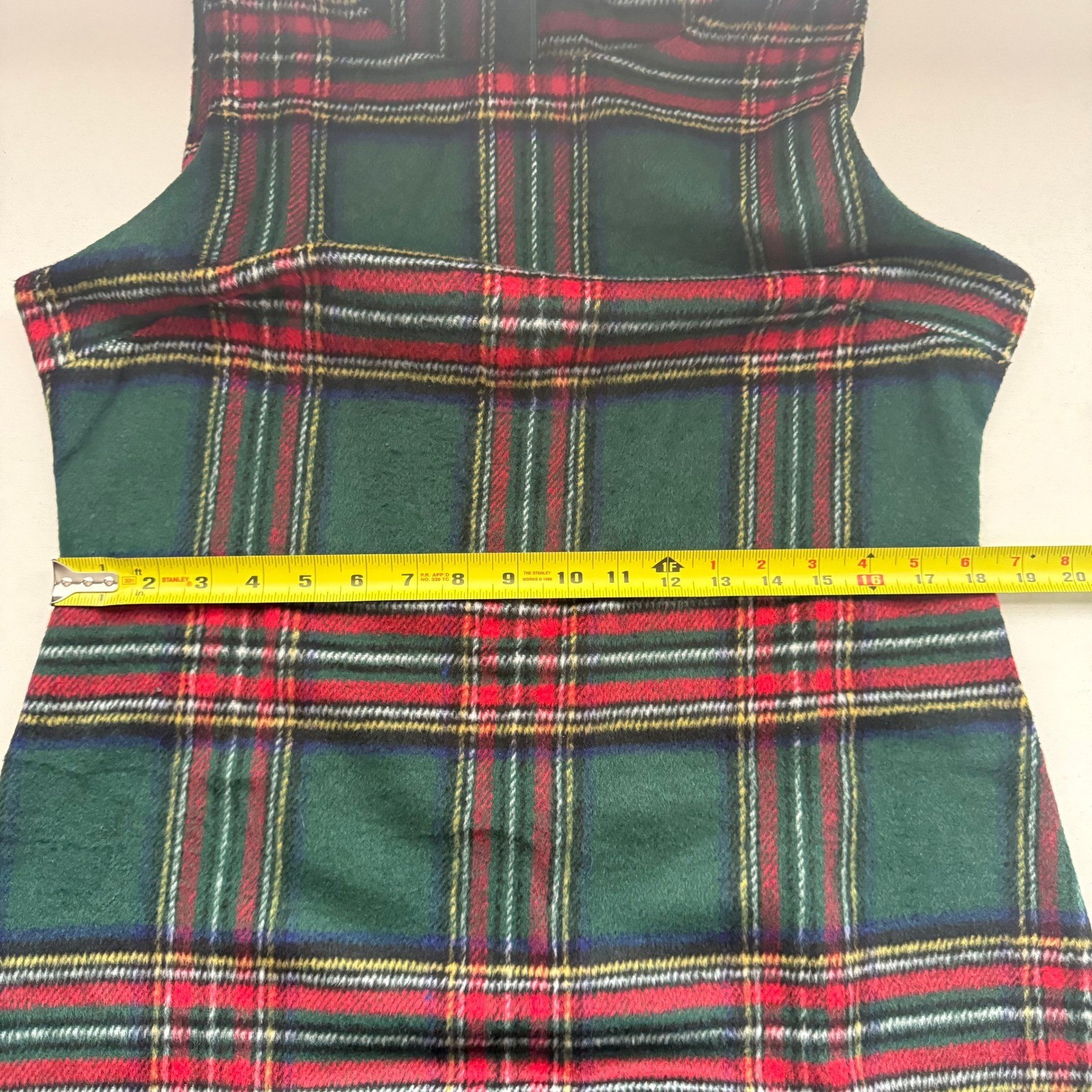 Plaid Sleeveless Shift Dress Tartan Holiday Preppy Mini Dress Red Green