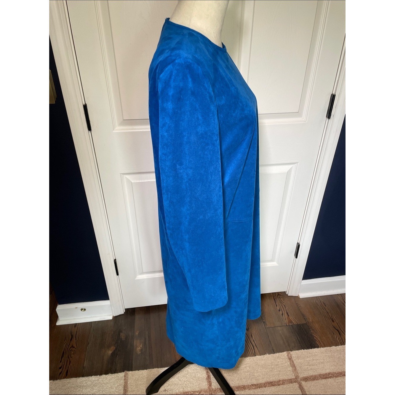 Vtg Count Romi LTD Ultrasuede Dress 80s Cobalt Royal Blue Midi Size 10
