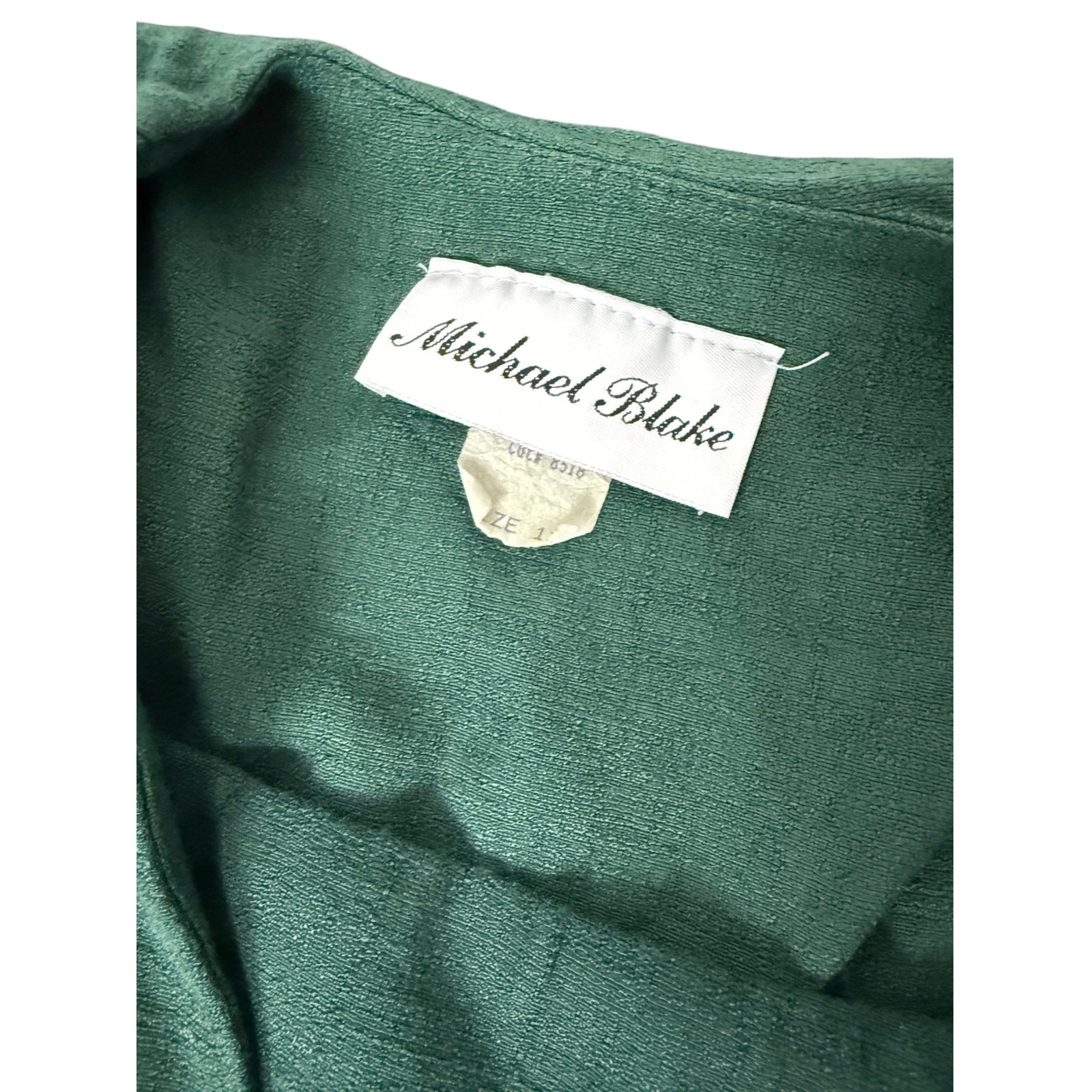 Vintage 80s Michael Blake Emerald Green Blazer Top 12 Whimsygoth Applique