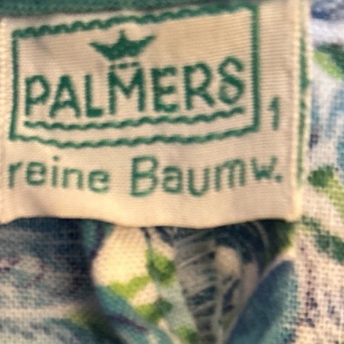 Vintage 50s Palmers Reine Austria Cotton Day Dress S Turquoise Floral True Wrap