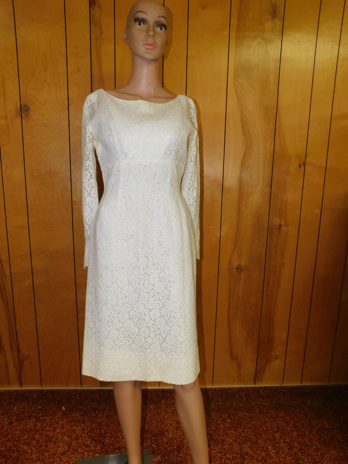 Vintage 60’s Cream VERY soft Cotton Lace Day Dress Waist 28″*