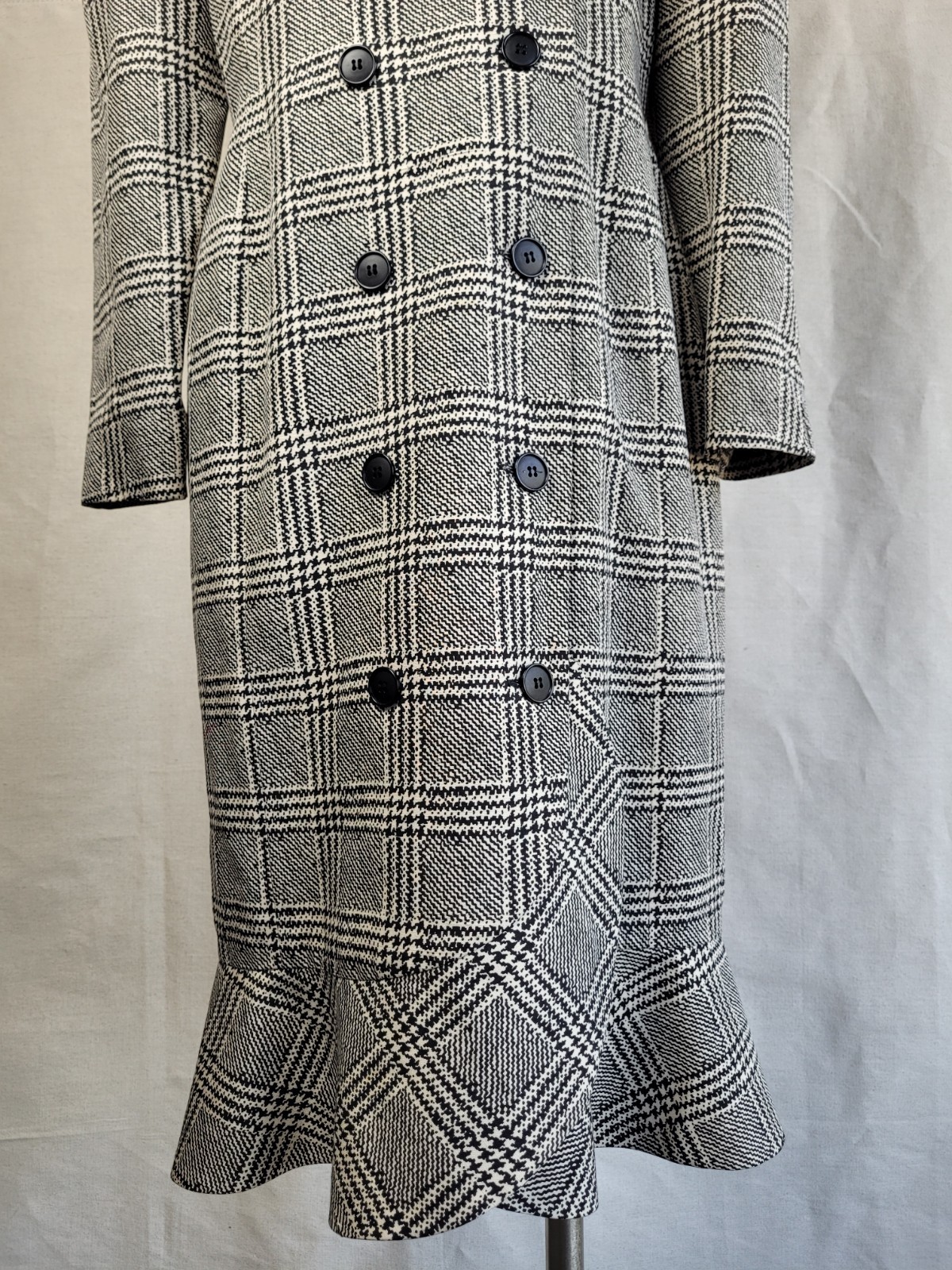 1980s Albert Nipon Stylish classy lined silk houndstooth plaid…