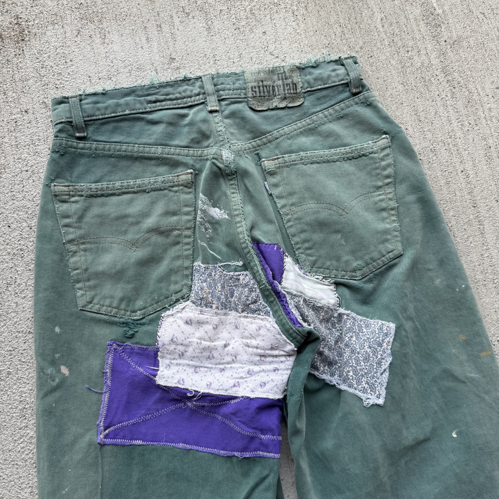 Y2K Levi’s Silver Tab Baggy Vintage Repaired Patchwork Painter Jeans 29×29