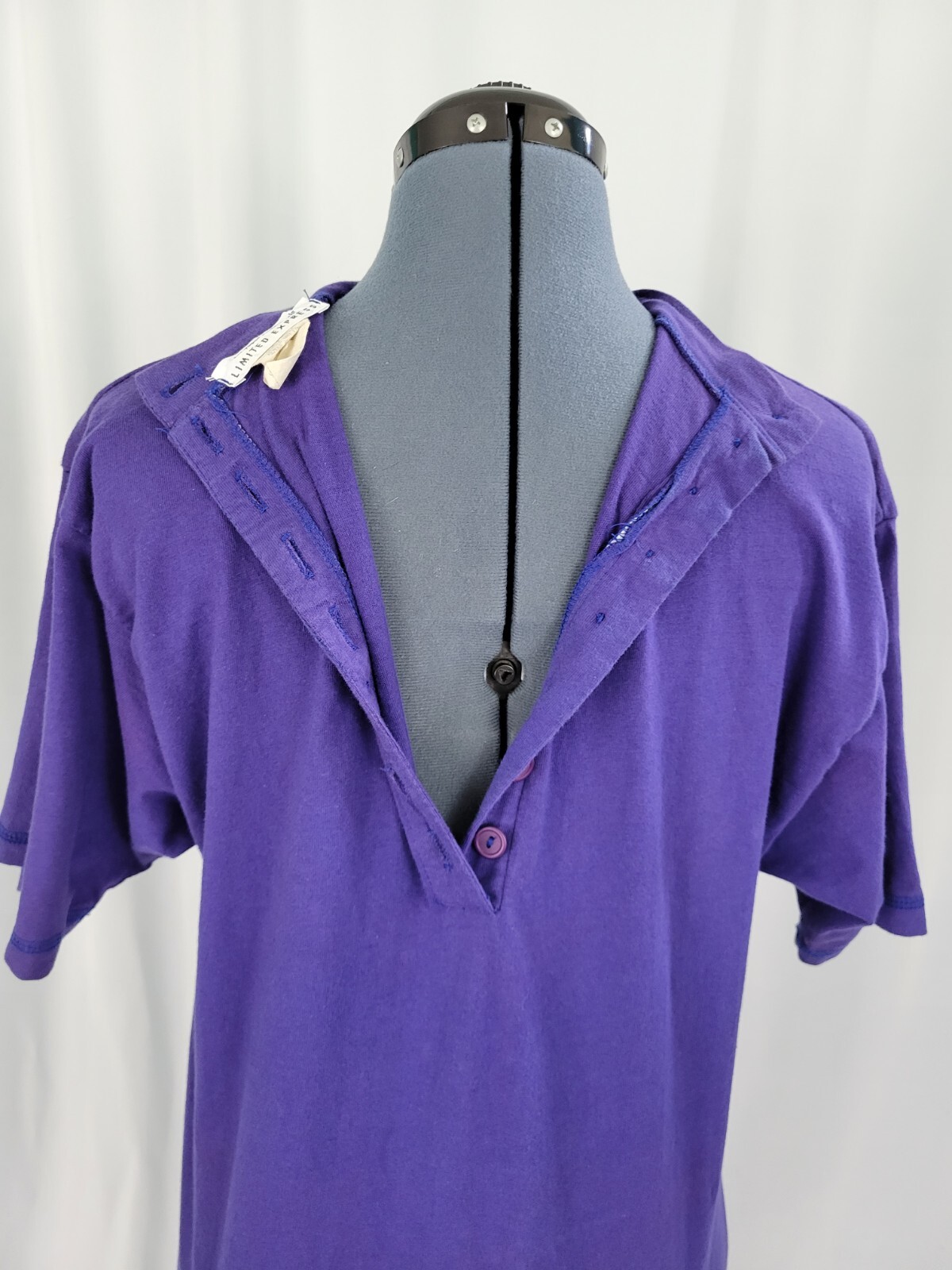 Vintage Purple Tee Shirt Dress with Button Up Back by Limited Express Size Small