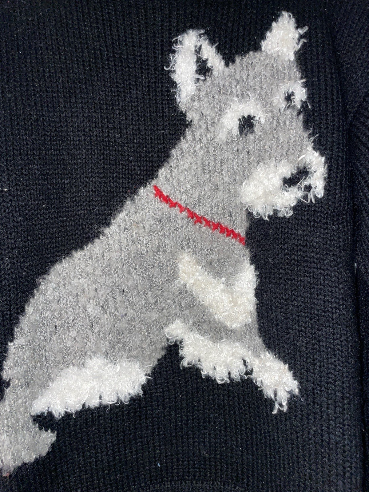 Vtg JJ. Fargo Scotty terrier dog sweater Black Size Medium Wool Blend