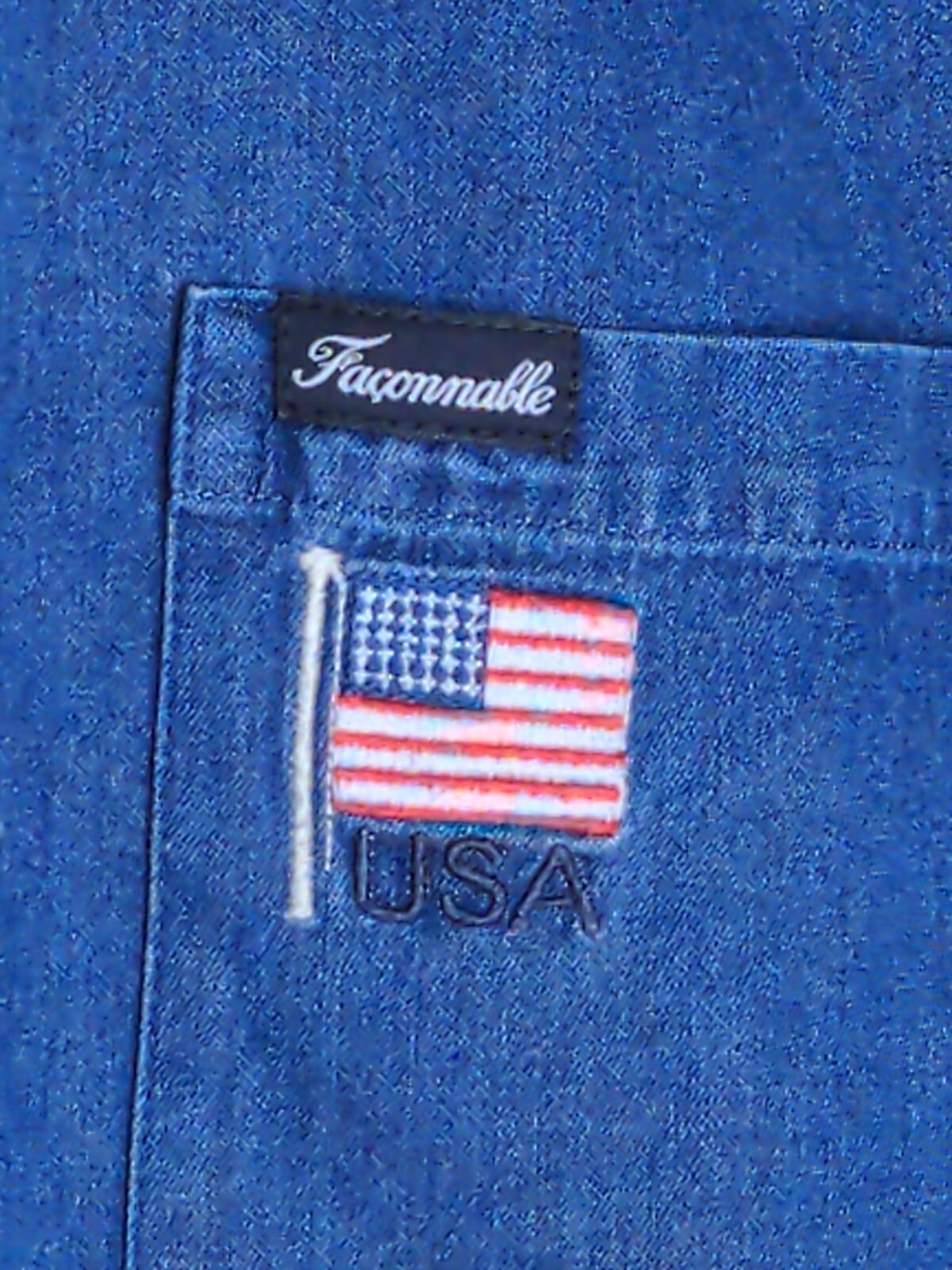 Vintage Women’s Large L/S Chambray Patriot Americana America US Flag Shirt Top