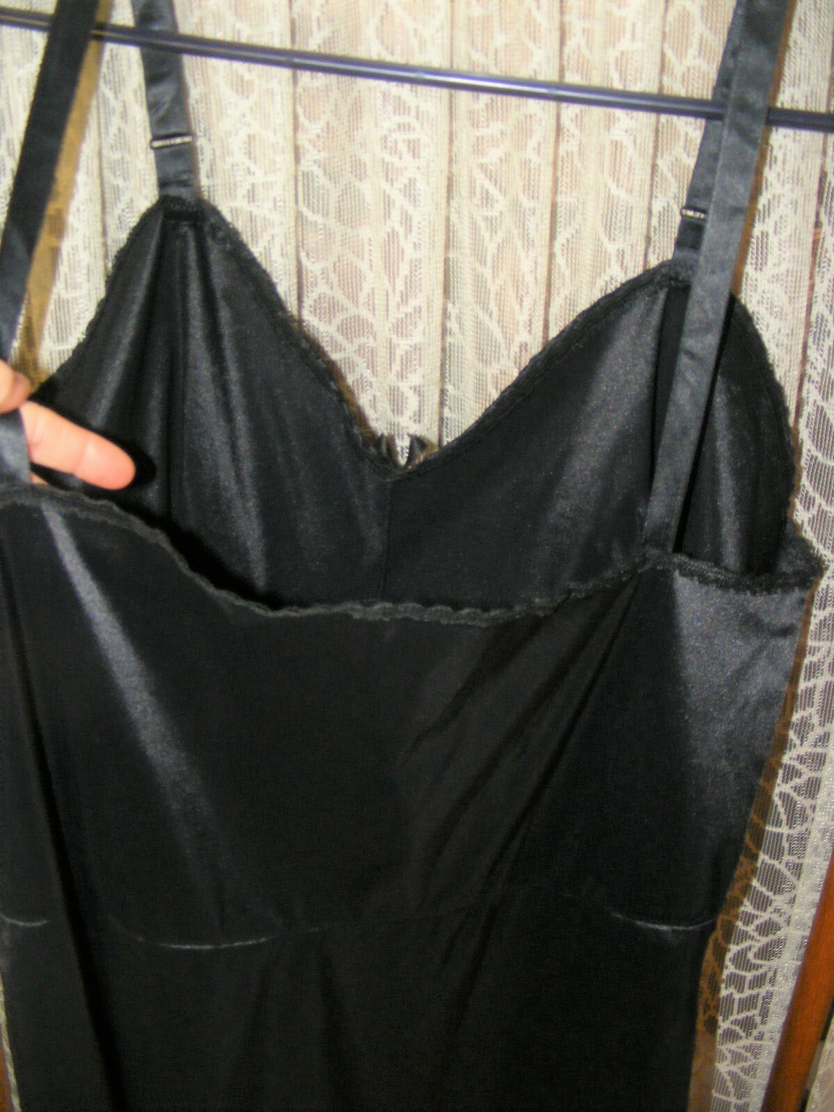 60s Full Slip Black Nylon Philmaid 34B Deadstock w/tag Vintage Lingerie S