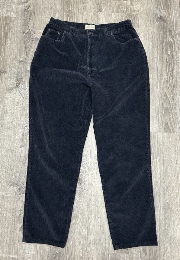 Vintage St. John’s Bay Navy Blue Corduroy Pants 34×30 High Rise Size 18