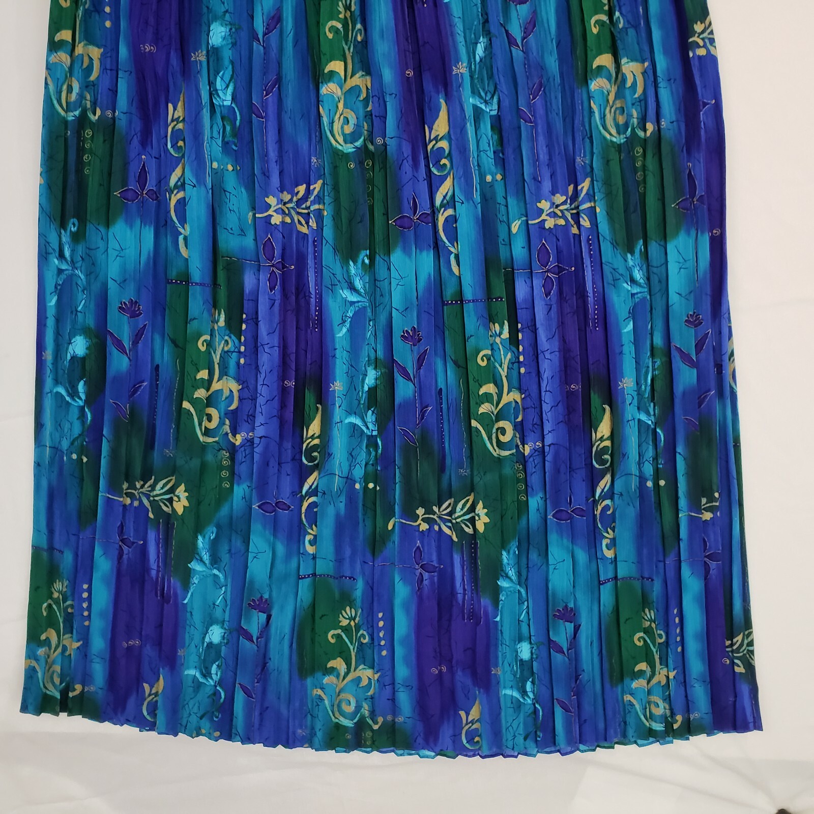Vintage NWT Jo Hardin Skirt Sz 20 Pleated Women’s Maxi Stretch Blue Floral Bold