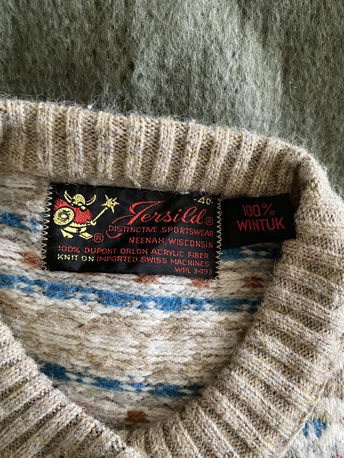 VTG 60’s JERSILD Camel Button Down ski CARDIGAN Sweater 100% WINTUK WOOL SZ 40