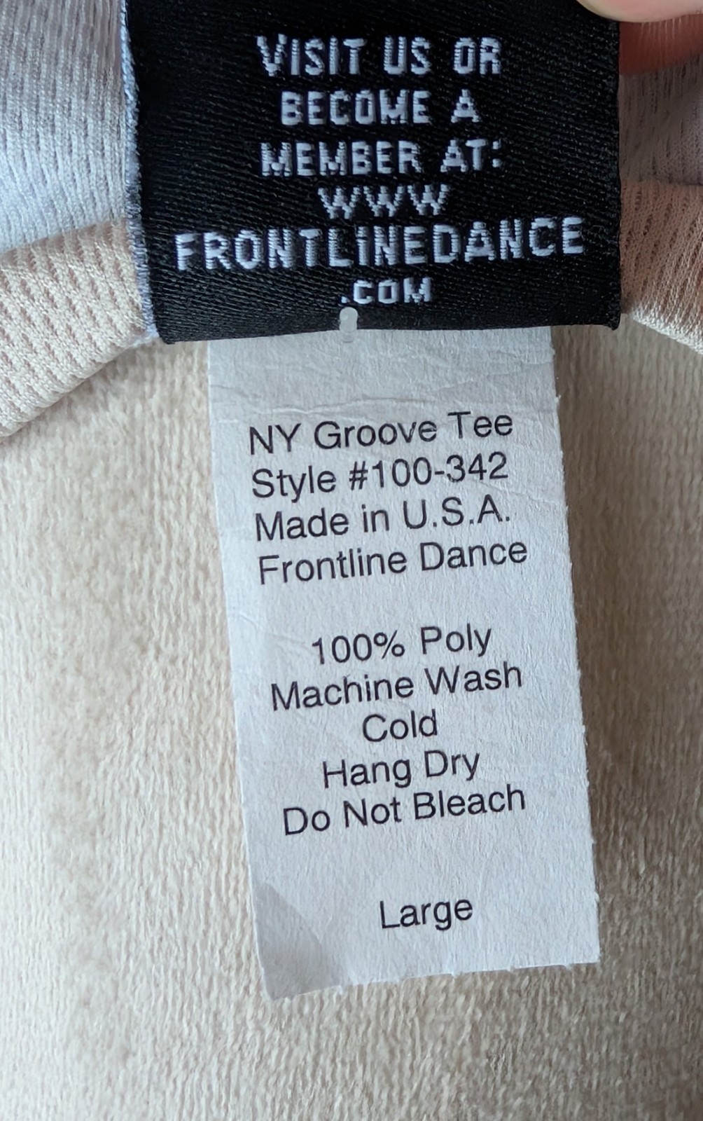 VTG* Y2K Frontline Dance Girl Tank Top-’NY Groove Tee’- Light Grey/Beige-Sz M/L