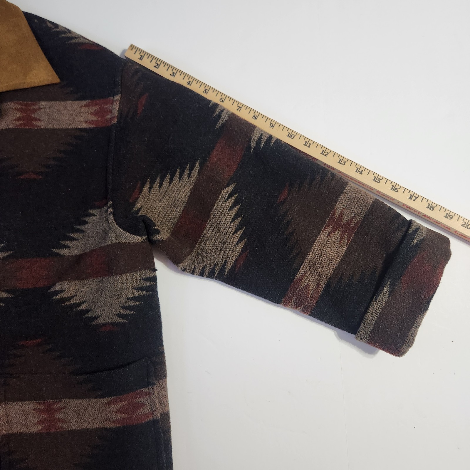 Vintage British Khaki By Robert Lighton Women’s Aztec Wool Blend Jacket Sz Small