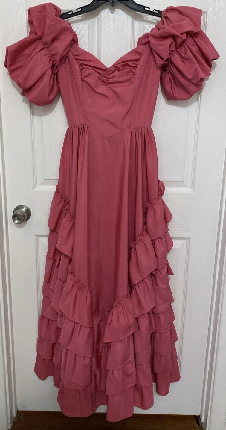 VTG International Ladies Garment Workers Union Dress Pink Formal Ruffle Size 5