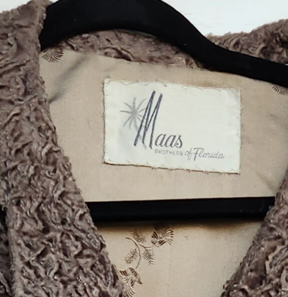 Vintage Fur Coat Wilibel Maas Brothers Brown Astrakhan Lamb Tampa Florida Custom
