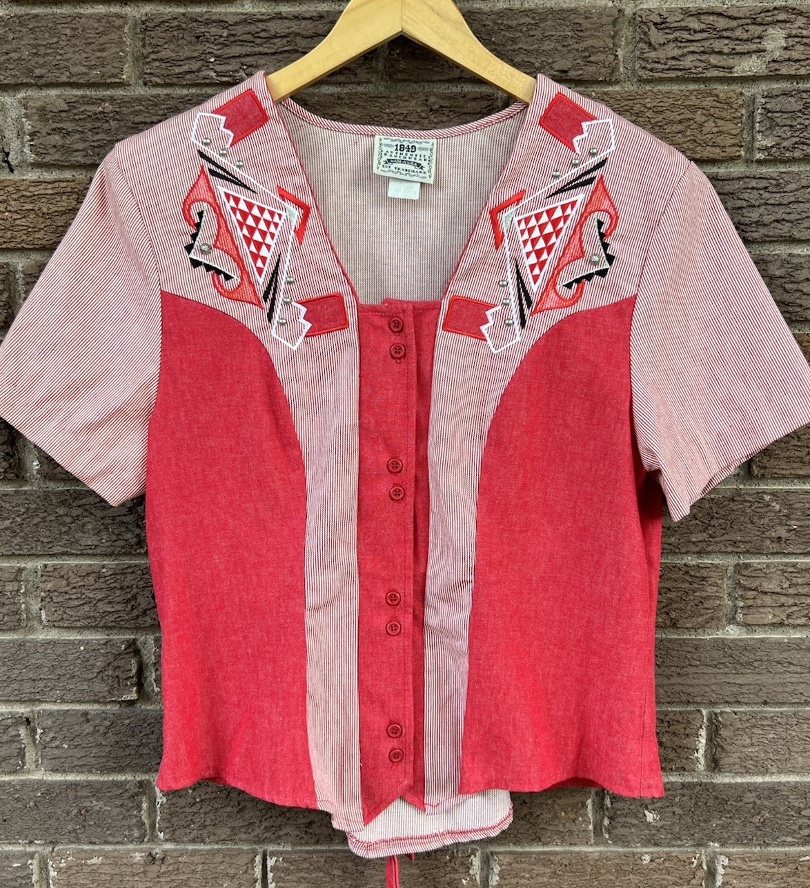 70’s Vintage Women’s Red/pink Shirt Size Large. Rockabilly Cowgirl Rodeo By 1849