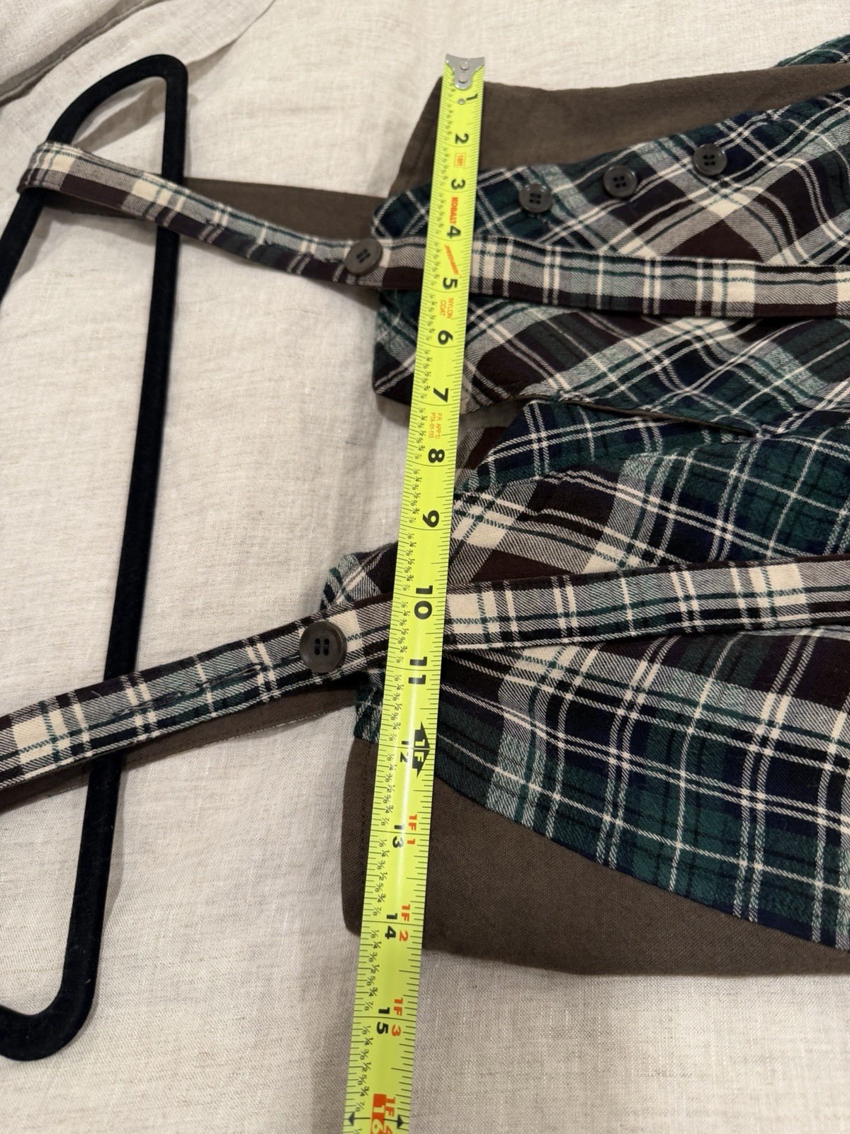 Y’s Yohji Yamamoto Asymmetrical Plaid Linen Cotton Sz S Made/Purchased in Japan