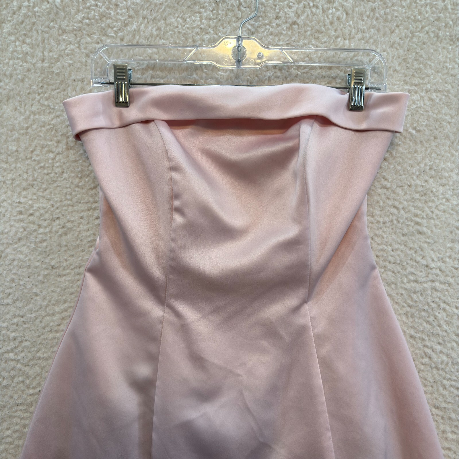 90s Y2K Vintage Strapless Prom Formal Dress 9 10 L Large Pink Fairy Coquette