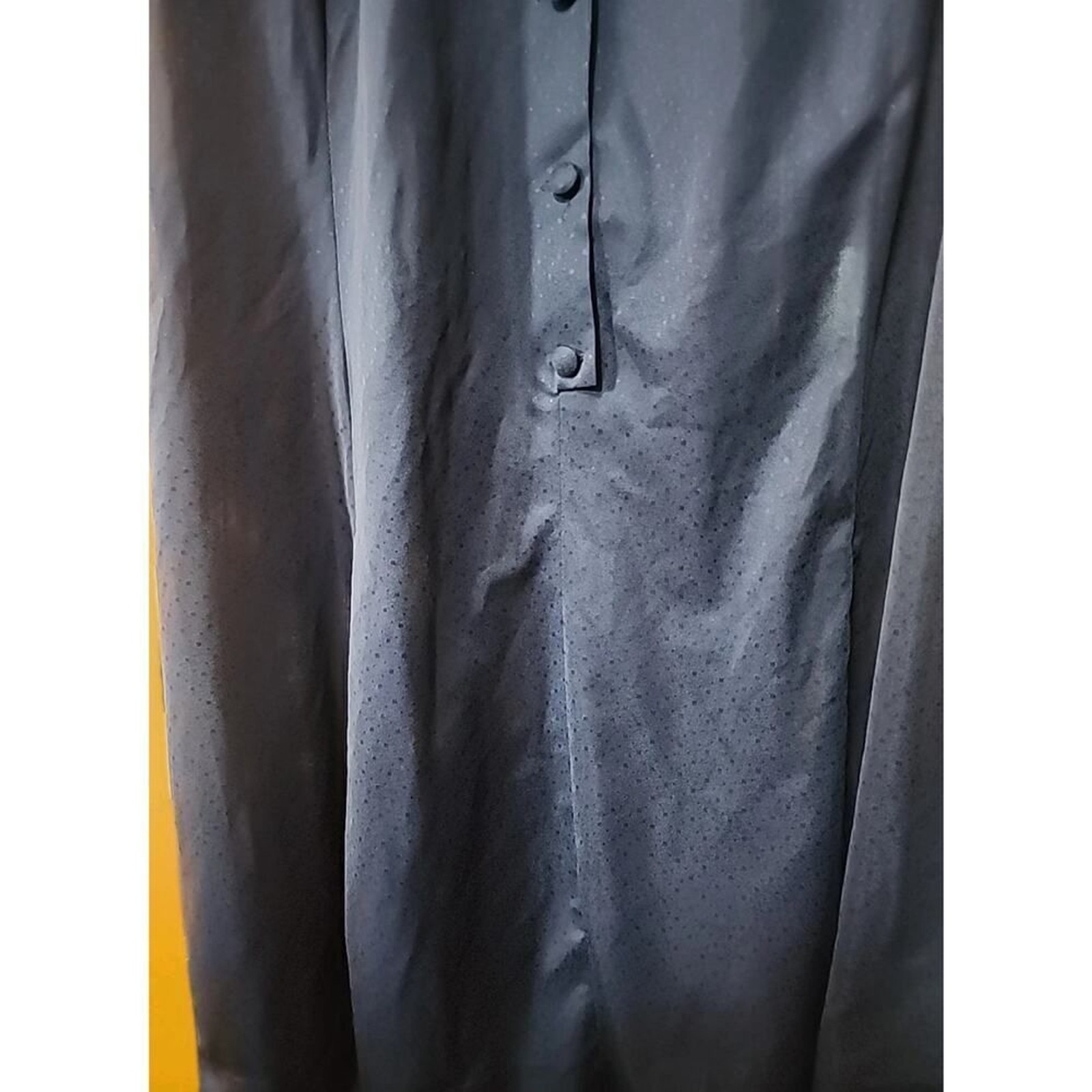 Vintage Tribute Blue Sheer Button Short Sleeve House Shift Dress A99 Madmen
